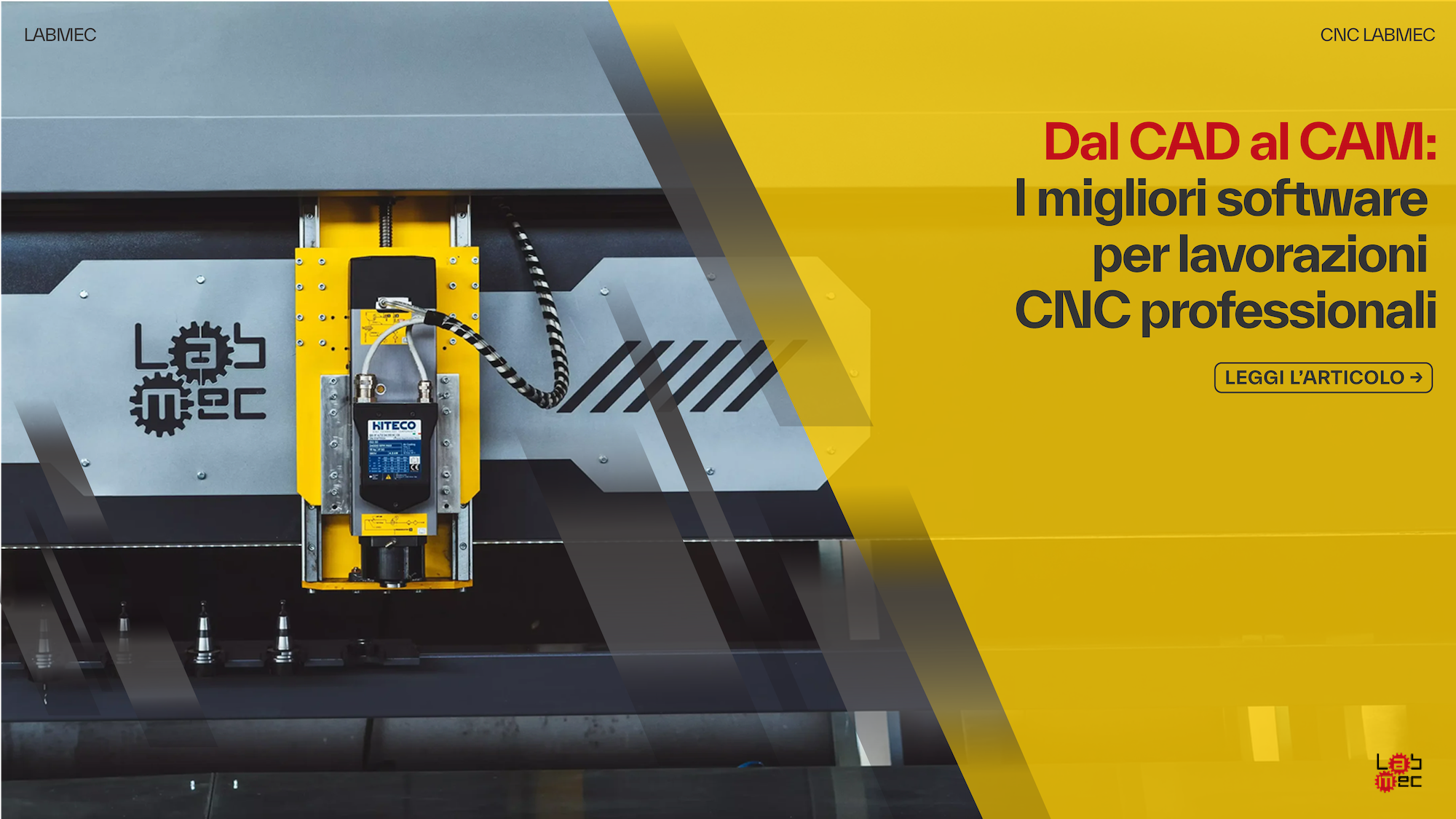 Copertina Articolo: Mandrino CNC LabMec con elettromandrino Hiteco – software CAD CAM per lavorazioni CNC professionali