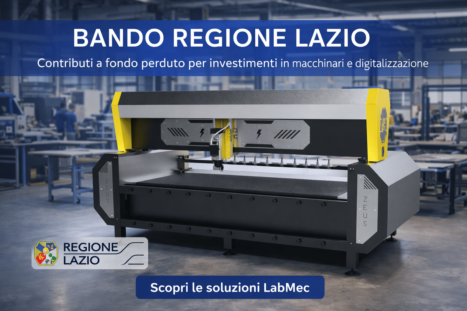 Macchina CNC LabMec finanziabile con bando Regione Lazio PMI