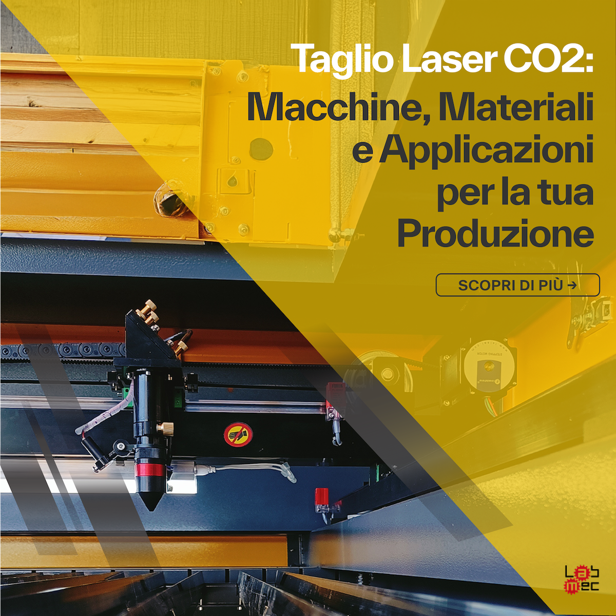 Copertina guida macchina taglio laser CO2 LabMec: materiali e applicazioni