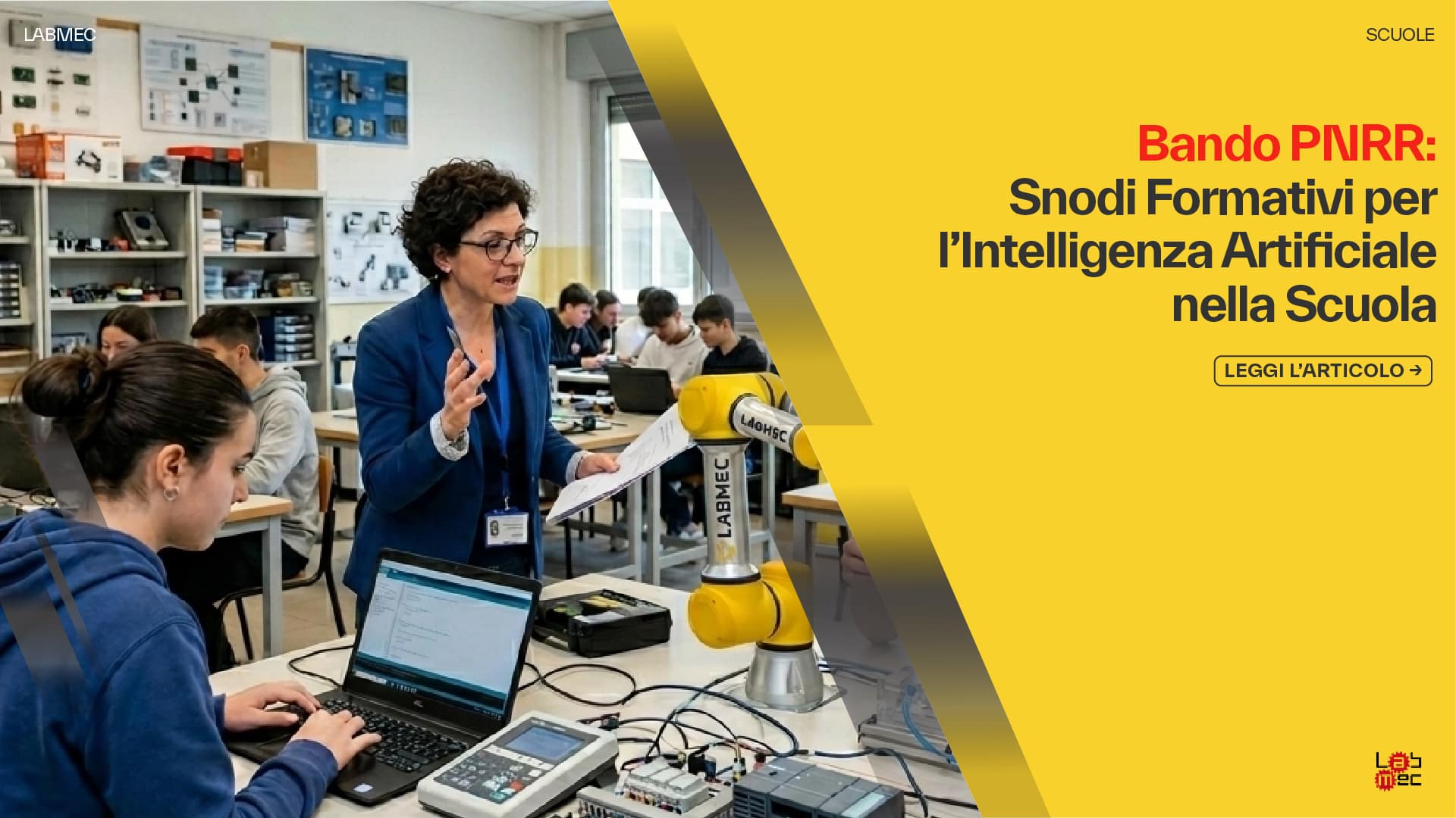 Copertina Articolo: Bando PNRR Snodi Formativi per l'Intelligenza Artificiale nella Scuola